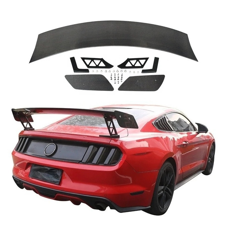 Adjustable Carbon Fiber Rear Spoiler for 2015-2023  Mustang GT500 Style High Stand Trunk Wing